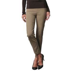 Avenue Montaigne Peggy Pull-On Ankle Pants 12 in Chevron Beige